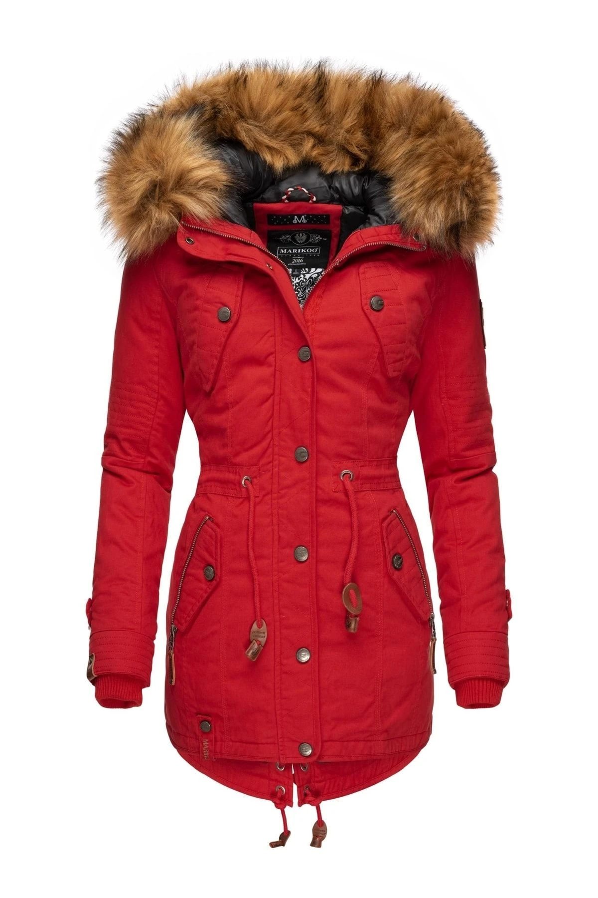 Marikoo Mantel - Rot - Parka Damen Mäntel 675238421 3 Marikoo Mantel - Rot - Parka Damen Mäntel 675238421