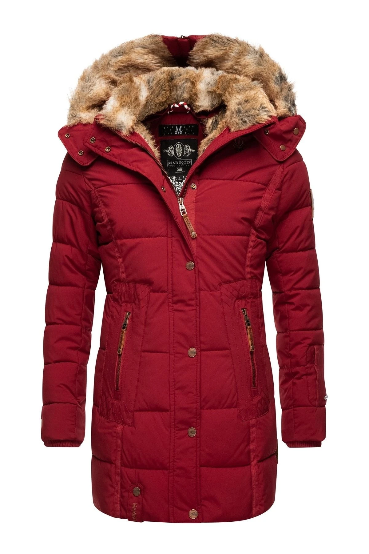 Marikoo Mantel - Rot - Parka Damen Mäntel 675241413 3 Marikoo Mantel - Rot - Parka Damen Mäntel 675241413